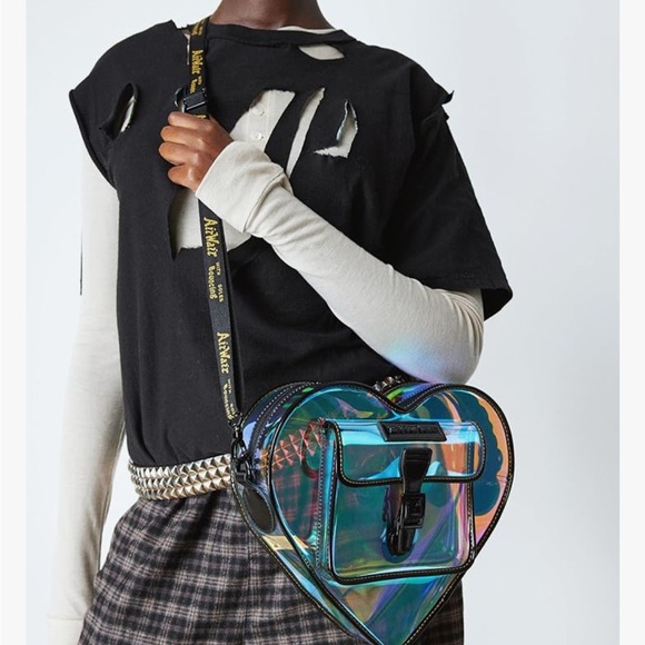 Holographic Heart-Shaped Dr Martens Backpack - Picture 2 of 2